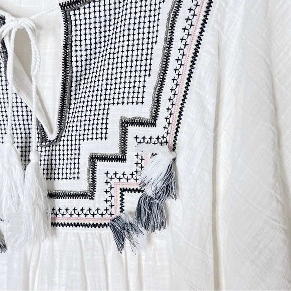 J. Crew Beaded Cotton Tunic with Tassles - Size Medium - Picture 2 of 7